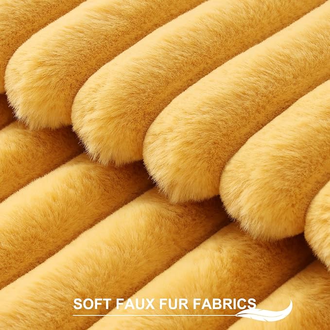 Pallene Faux Fur Plush Throw Pillow Covers 16x16 Set of 2, Luxury Soft Fluffy - Image 2
