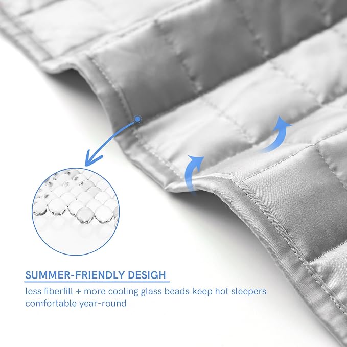 YnM Weighted Blanket, Cooling Bamboo Viscose, Smallest Compartments - Image 5