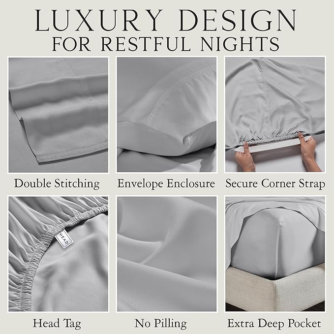 Karissa Mae Cooling Bamboo Viscose Queen Size Pillowcase Set | 100% FSC - Image 3