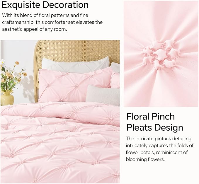 BEDELITE Baby Pink Queen Comforter Set - Image 4