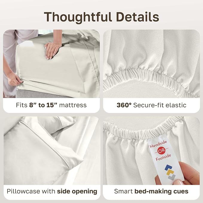California Design Den Soft 100% Cotton Twin XL Sheet Set, 400 Thread Count Good - Image 6