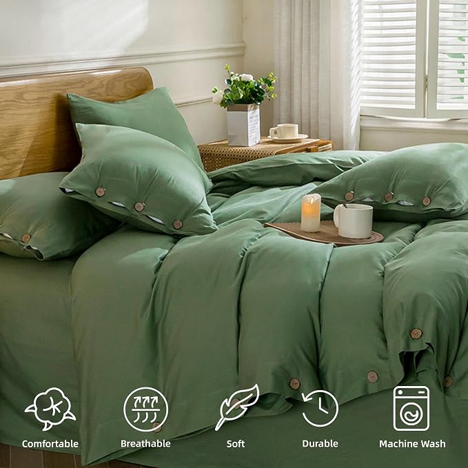 JELLYMONI Cotton Duvet Cover Cal King Size - Image 4