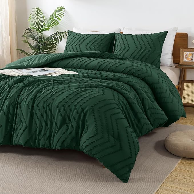 Andency Emerald Green Oversized King Comforter Set 120x98, Boho Oversize King - Image 2