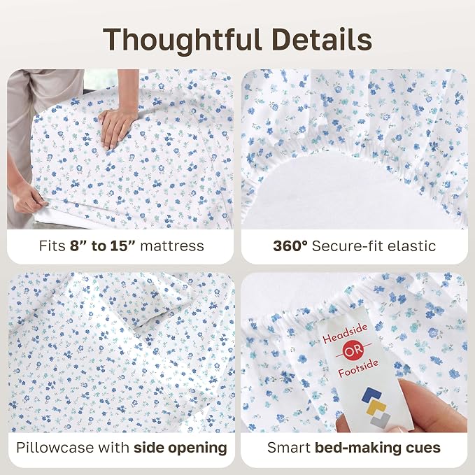 California Design Den Soft Twin Size 100% Cotton Sheet Sets, 400 Thread Count - Image 5