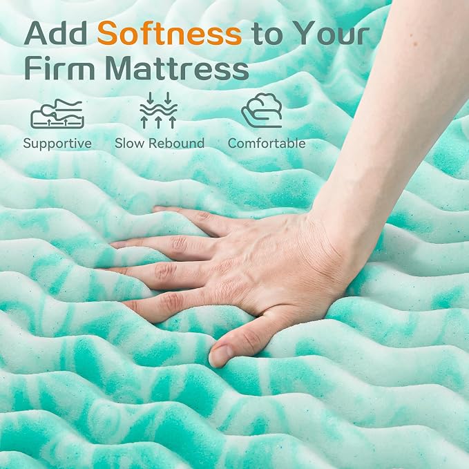SINWEEK Mattress Topper Memory Foam Mattress Topper 1.5 Inch Queen Soft - Image 4