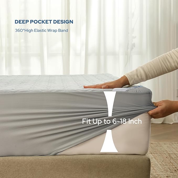 BEDLORE Waterproof Mattress Protector, Cal King Size Mattress Pad - Image 4