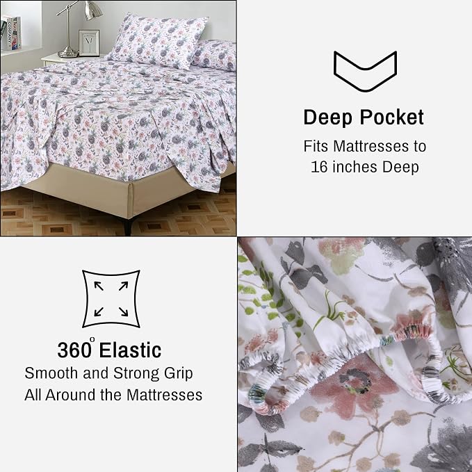RUVANTI 100% Cotton Sheets – Queen Size Percale Bedding, Cooling & Breathable - Image 6