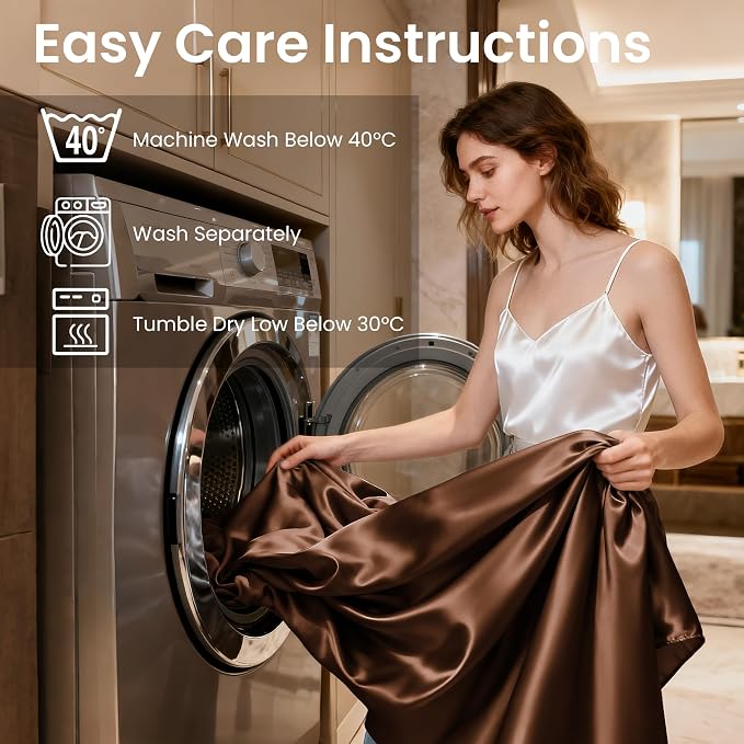 Love's cabin 4Piece California King Satin Bed Linen Set, Deep Pocket, Luxury - Image 6