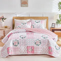 Joyreap 3 Pieces Floral Patchwork Quilt Set Queen, Soft n Cozy Microfiber Quilt by Joyreap