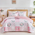 Joyreap 3 Pieces Floral Patchwork Quilt Set King, Soft n Cozy Microfiber Quilt by Joyreap