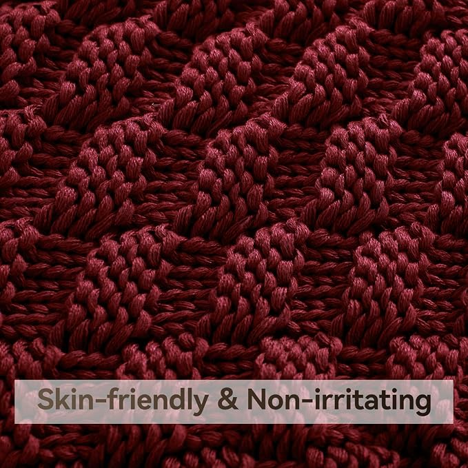 Knitted Weighted Blanket for Adults, Breathable Chunky Knit Blanket, Cooling - Image 4