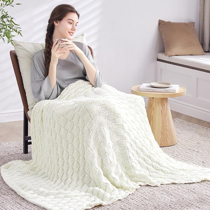 Knitted Weighted Blanket Kids, No Beads Heavy Blanket 36” x 48'' 5lbs, - Image 8