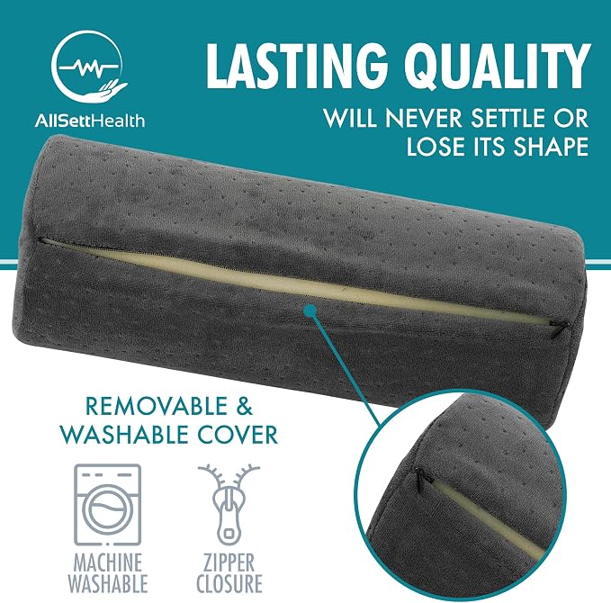 AllSett Health Round Cervical Roll Cylinder Bolster Pillow - Image 3