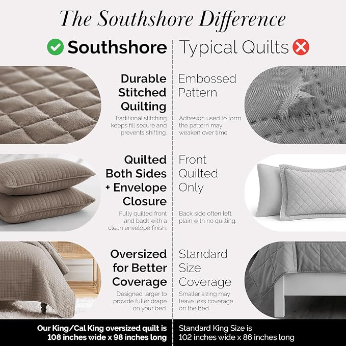 Southshore Fine Living, Inc. Oversized Quilt, King Size Bedding Set, Soft - Image 4