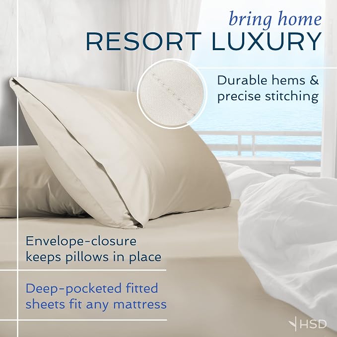 Hotel Sheets Direct 4 Piece Bed Sheet Set California King, 100% Viscose Derived - Image 4