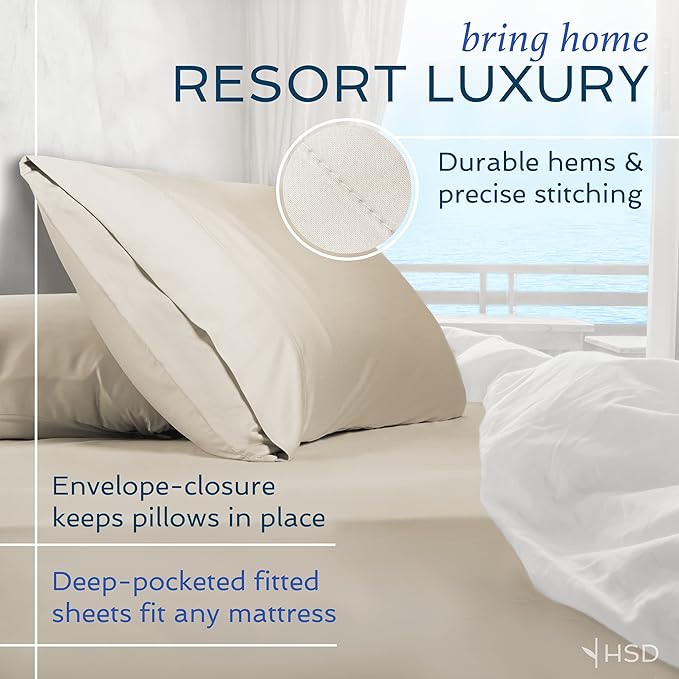Hotel Sheets Direct 4 Piece Bed Sheet Set Queen, 100% Viscose Derived from - Image 4