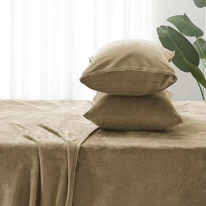 BEDELITE Flannel Sheets Twin Size Camel - Image 7