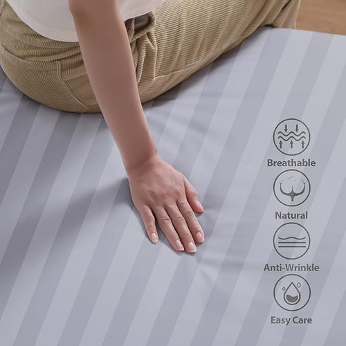 100% Egyptian Cotton Fitted Sheet Queen Size, 600 Thread Count, Single Fitted - Image 2