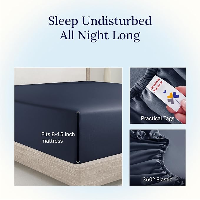 California Design Den Twin Deep Pocket Fitted Sheet, Soft 400 Thread Count - Image 6