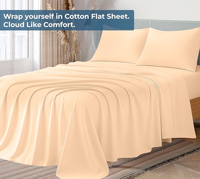 Royale Linens 100% Organic Cotton Twin XL Flat Sheet Only - Image 2