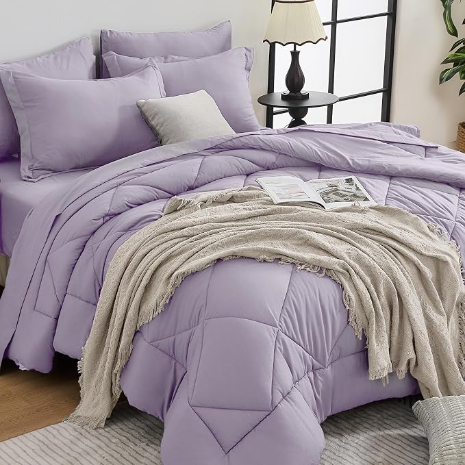 HEVUMYI Twin Purple Comforter Set by HEVUMYI