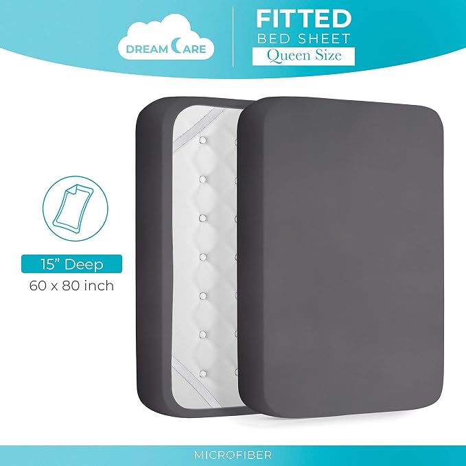 DREAMCARE Fitted Sheet Queen Size - Image 4