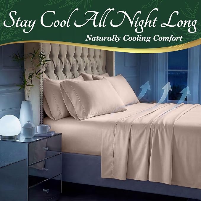 DECOLURE 100% Viscose Derived from Bamboo Sheets California King Size - Image 3