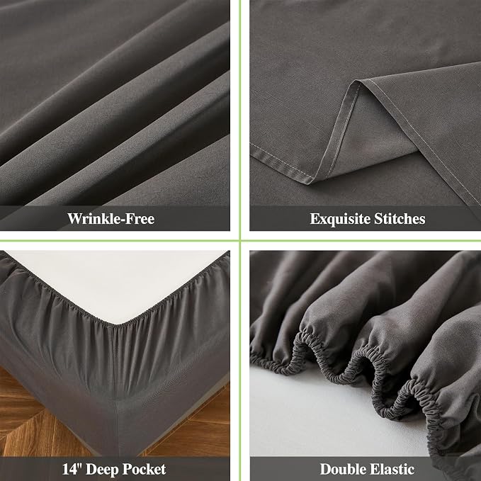 ILAVANDE Queen Sheets Set 6 Piece, Hotel Luxury Super Soft 1800 Series - Image 5