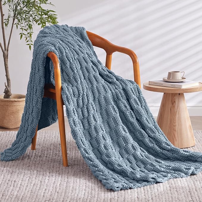 Knitted Weighted Blanket for Adult, No Beads Heavy Blanket 48” x 72'' 10lbs - Image 2
