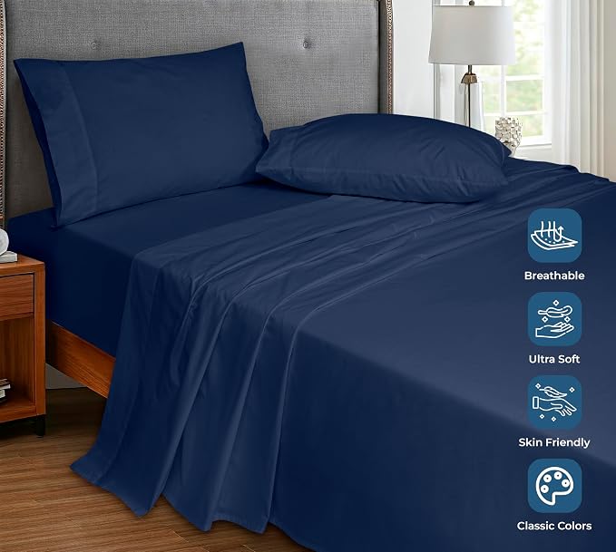 Royale Linens 100% Organic Cotton California King Flat Sheet Only - Image 4
