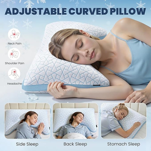 A-Pce Adjustable Pillow, King Size Bed Pillows - Image 2