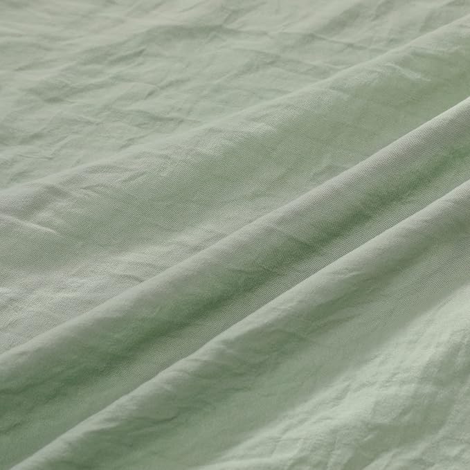 Ruffle Duvet Cover King Size, Sage Green, 104x90 in - Image 5