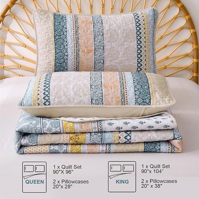 WONGS BEDDING Boho Quilt Set Twin Size - Image 7