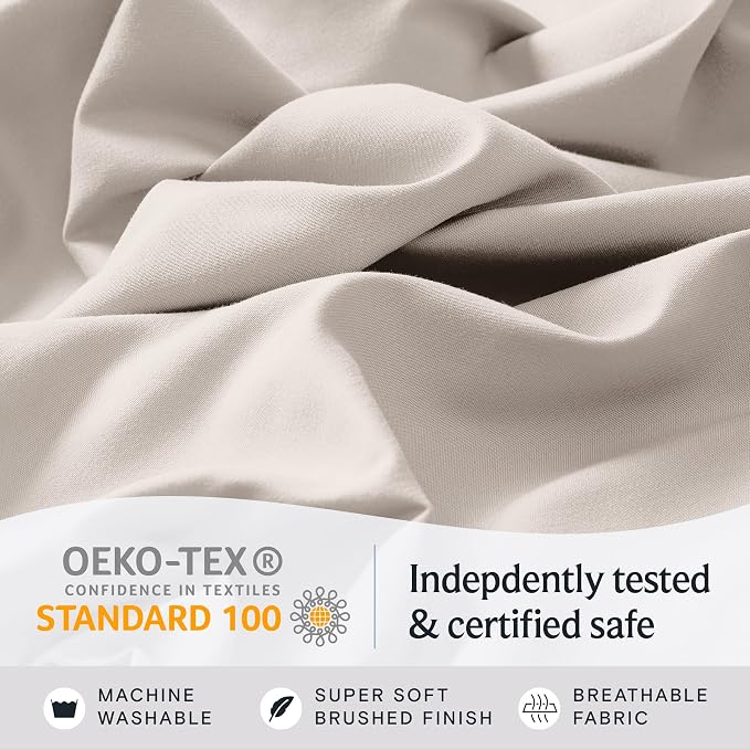 LuxClub 5 PC Sheet Set Bed Sheets Deep Pockets 16" Eco Friendly Wrinkle Free - Image 5
