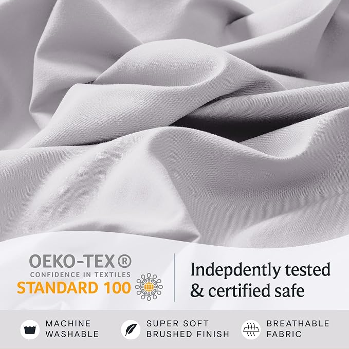 LuxClub 4 PC Sheet Set Bed Sheets Deep Pockets 18" Eco Friendly Wrinkle Free - Image 5