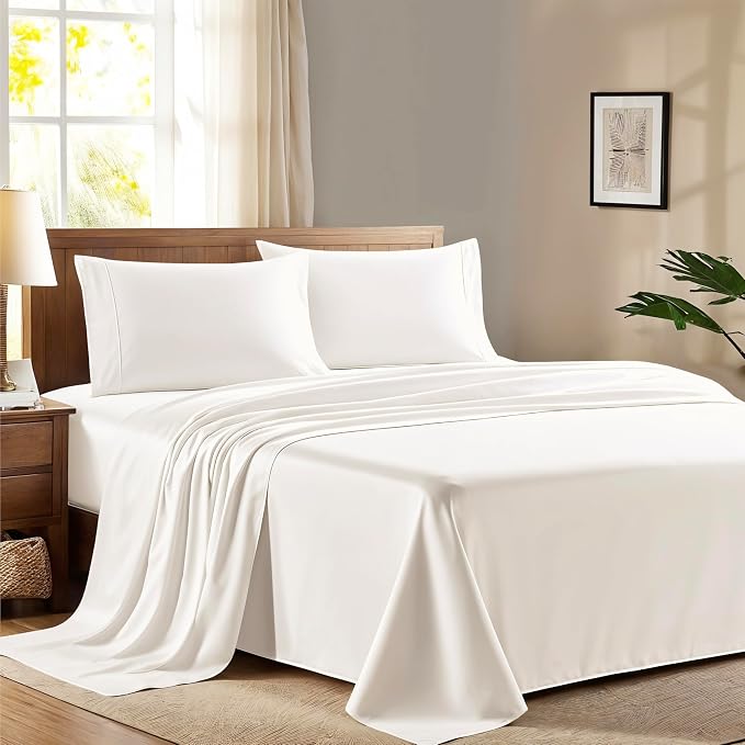 100% Egyptian Cotton Queen Size Sheet Set by AshtonSheets