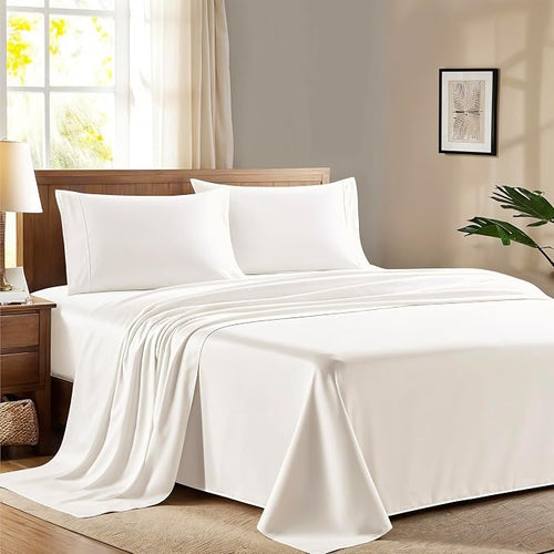 100% Egyptian Cotton Queen Size Sheet Set by AshtonSheets