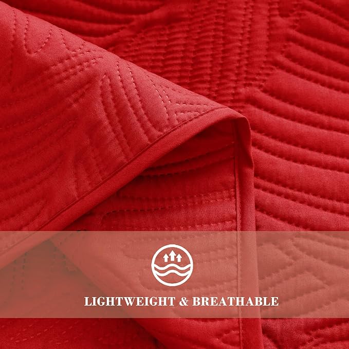 Exclusivo Mezcla Twin Quilt Bedding Set, Lightweight Red Quilts Twin Size - Image 5