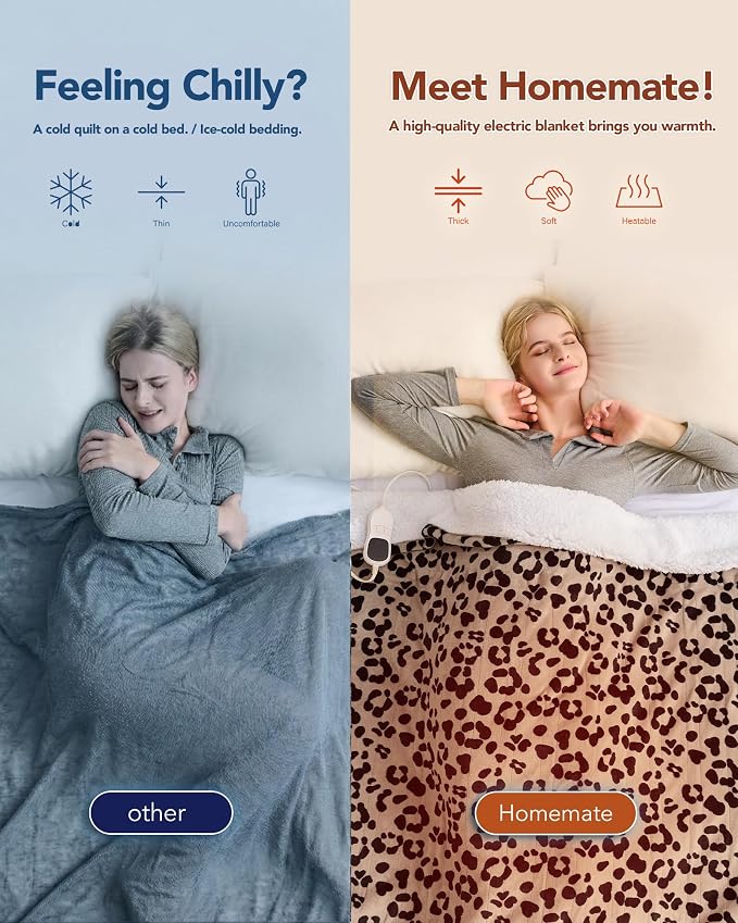 Homemate Electric Heated Blanket Twin Size - Image 3
