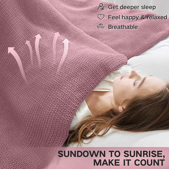 Guohaoi Knitted Weighted Blanket Kids No Beads Cooling Heavy Blanket, Home - Image 7