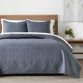 HORIMOTE HOME Steel Blue Twin Size Quilt Set by HORIMOTEHOME