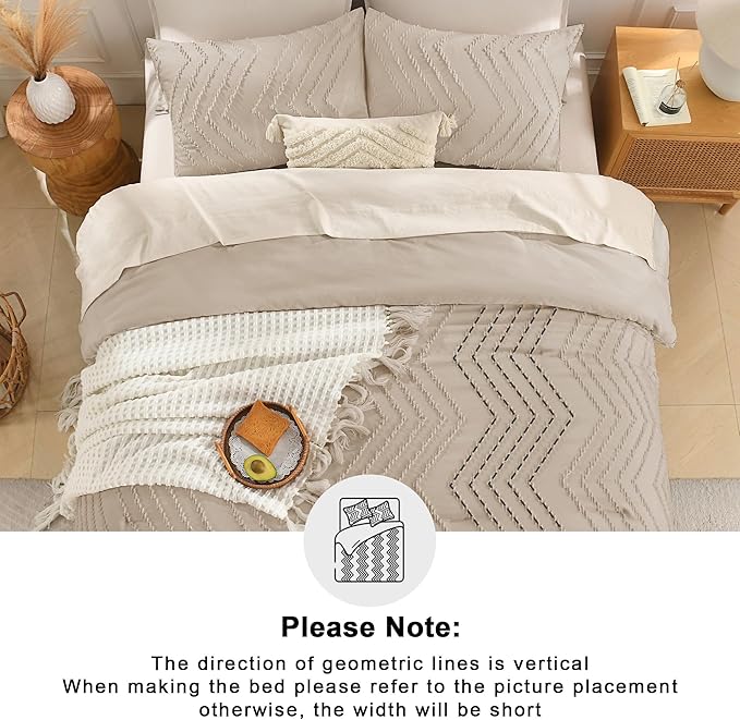 Andency Khaki Oversized Super King Comforter Set 120x120, Extra Large King Size - Image 5