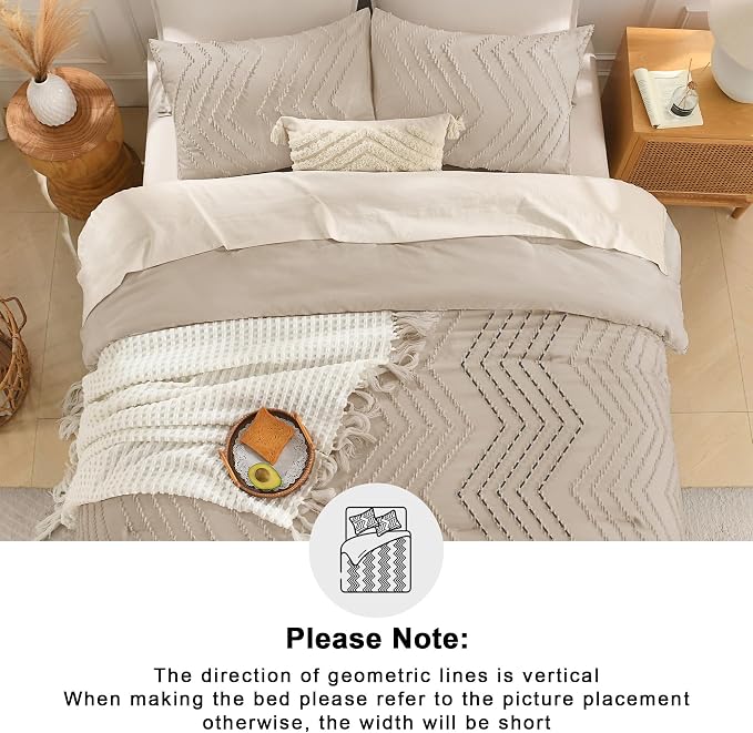 Andency Khaki Oversized Queen Comforter Set, Boho Soft Warm Bedding Comforter - Image 5