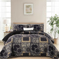 Cottolester Boho Patchwork Quilt Set California King Size, Paisley Floral by Cottolester