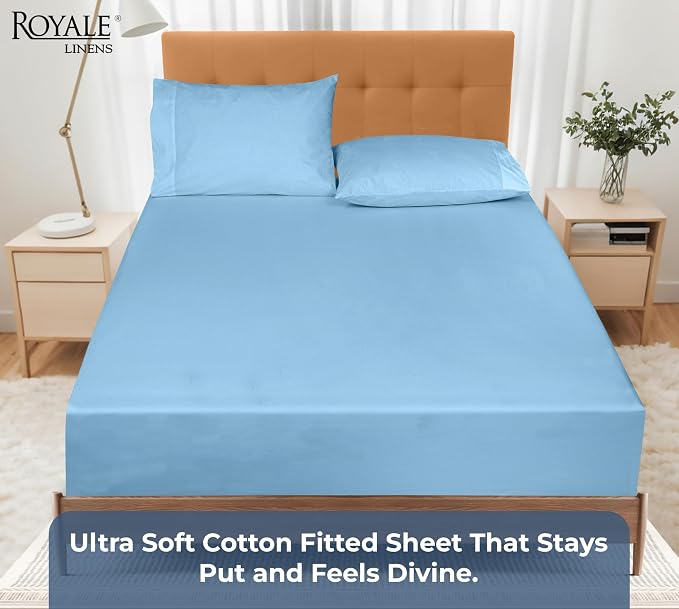 Royale Linen 100% Organic Cotton Fitted Sheet - Image 5