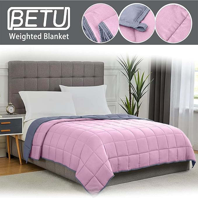 Weighted Blanket for Adults 12lbs, Queen Size Cooling Heavy Throw Blanket for - Image 3