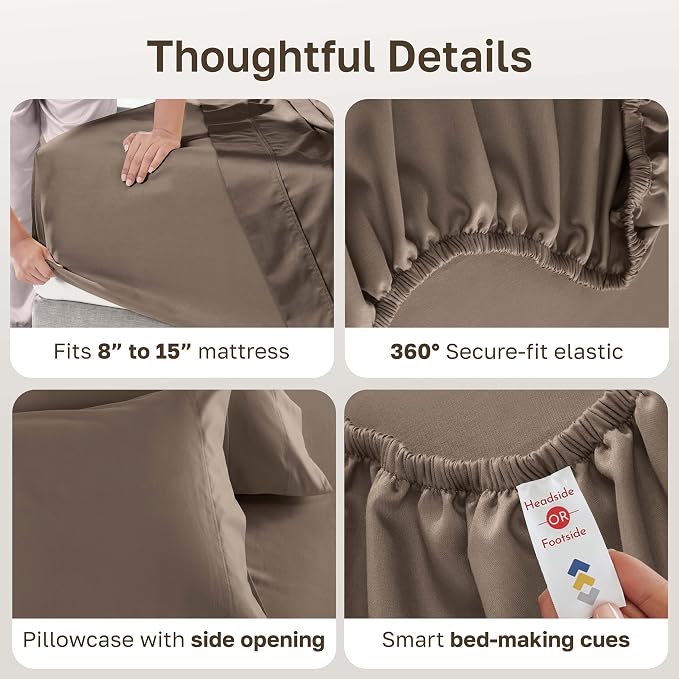 California Design Den Twin XL Sheet Set, 600 Thread Count Sateen, 100% Cotton - Image 6
