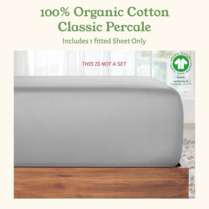 California Design Den 100% Organic Cotton King Fitted Sheet Only, Deep Pocket - Image 4