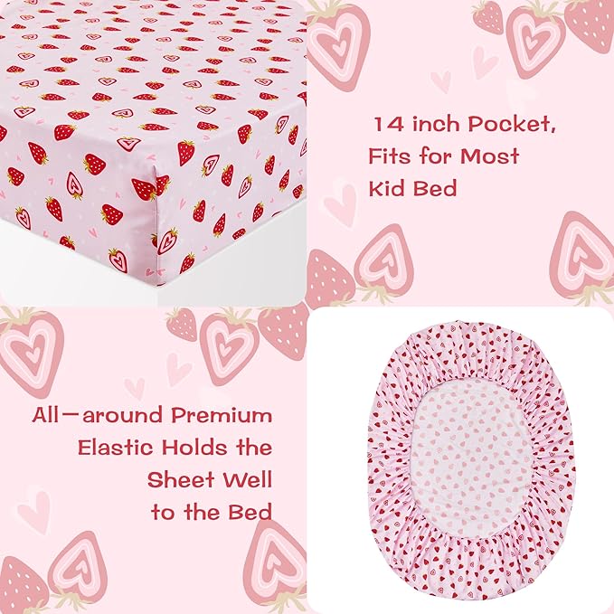 lasoftan Kids Sheet Set Full Size, Girls Full Sheet Set - Image 4