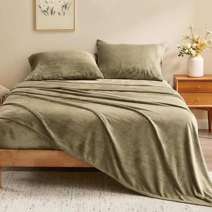 BEDELITE Flannel Sheets Twin Size Camel - Image 2